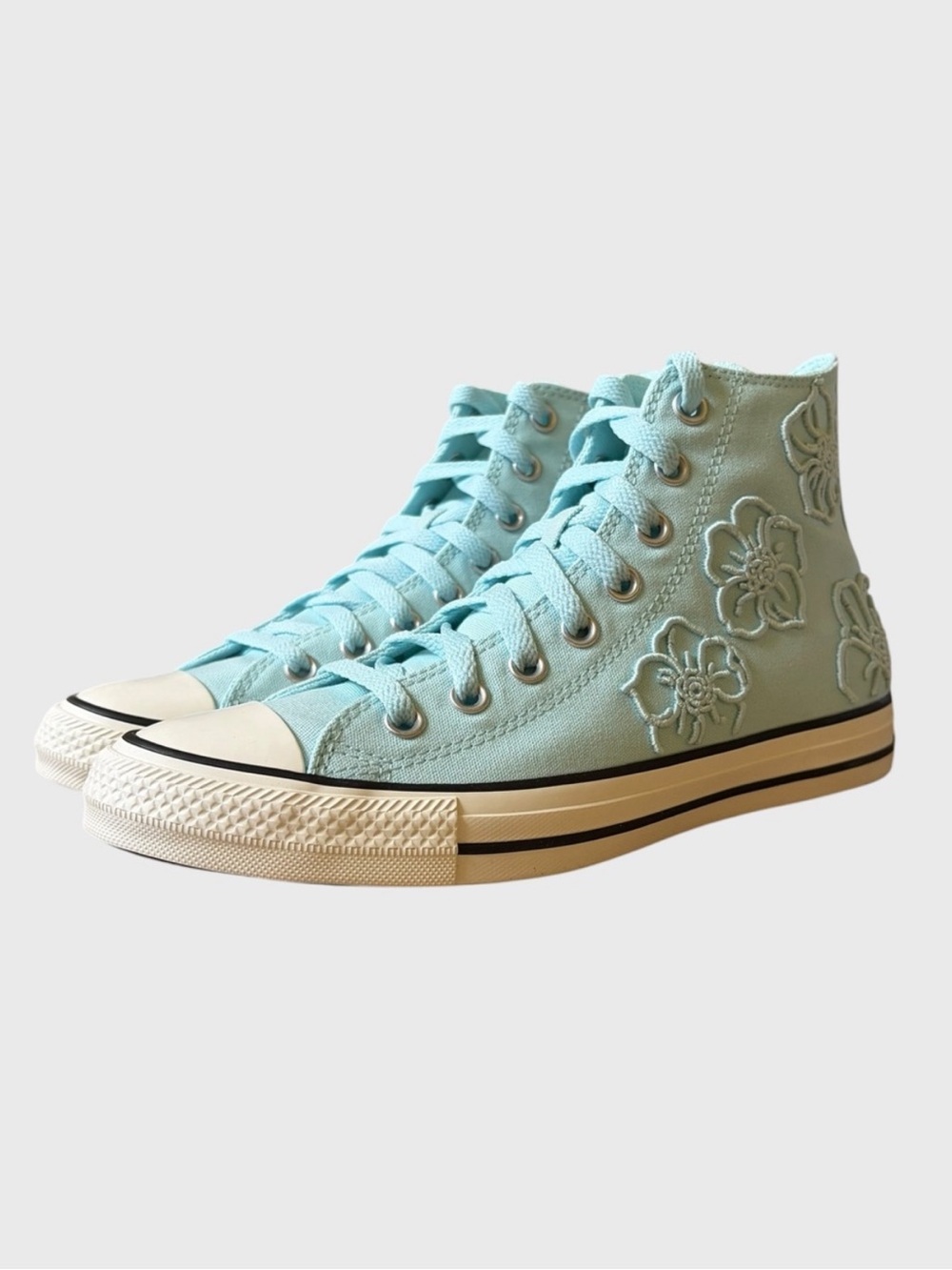 NWB Converse CTAS Hi Floral Sneakers Women's Size 7.5 Rained Out Blue Pastelcore